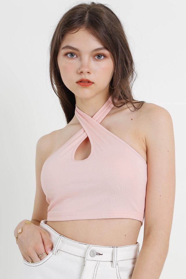 KELLY KEYHOLE TOP (CANDY PINK)
