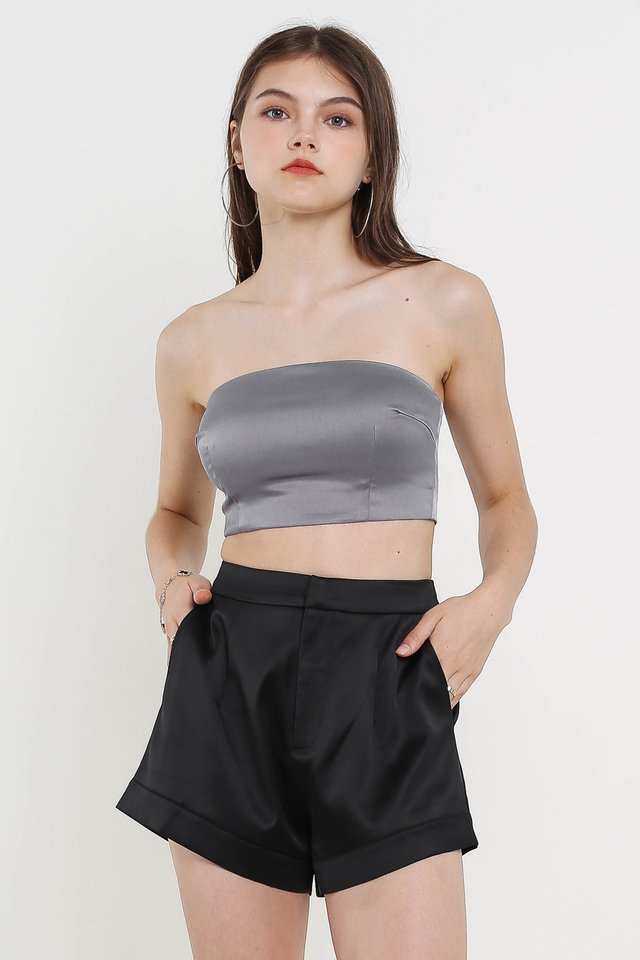 TRISHA TUBE TOP (SILVER GREY)