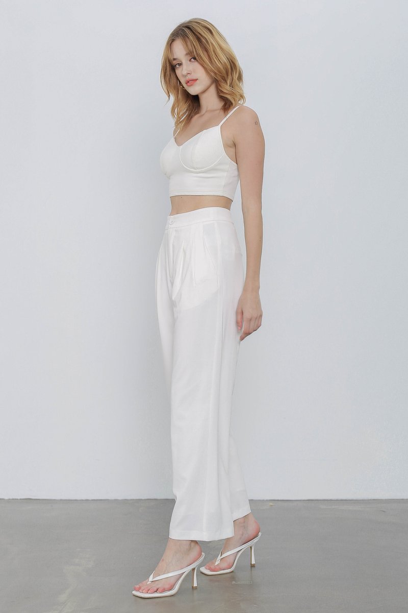 BILLY BUTTON PLEATED PANTS (WHITE)