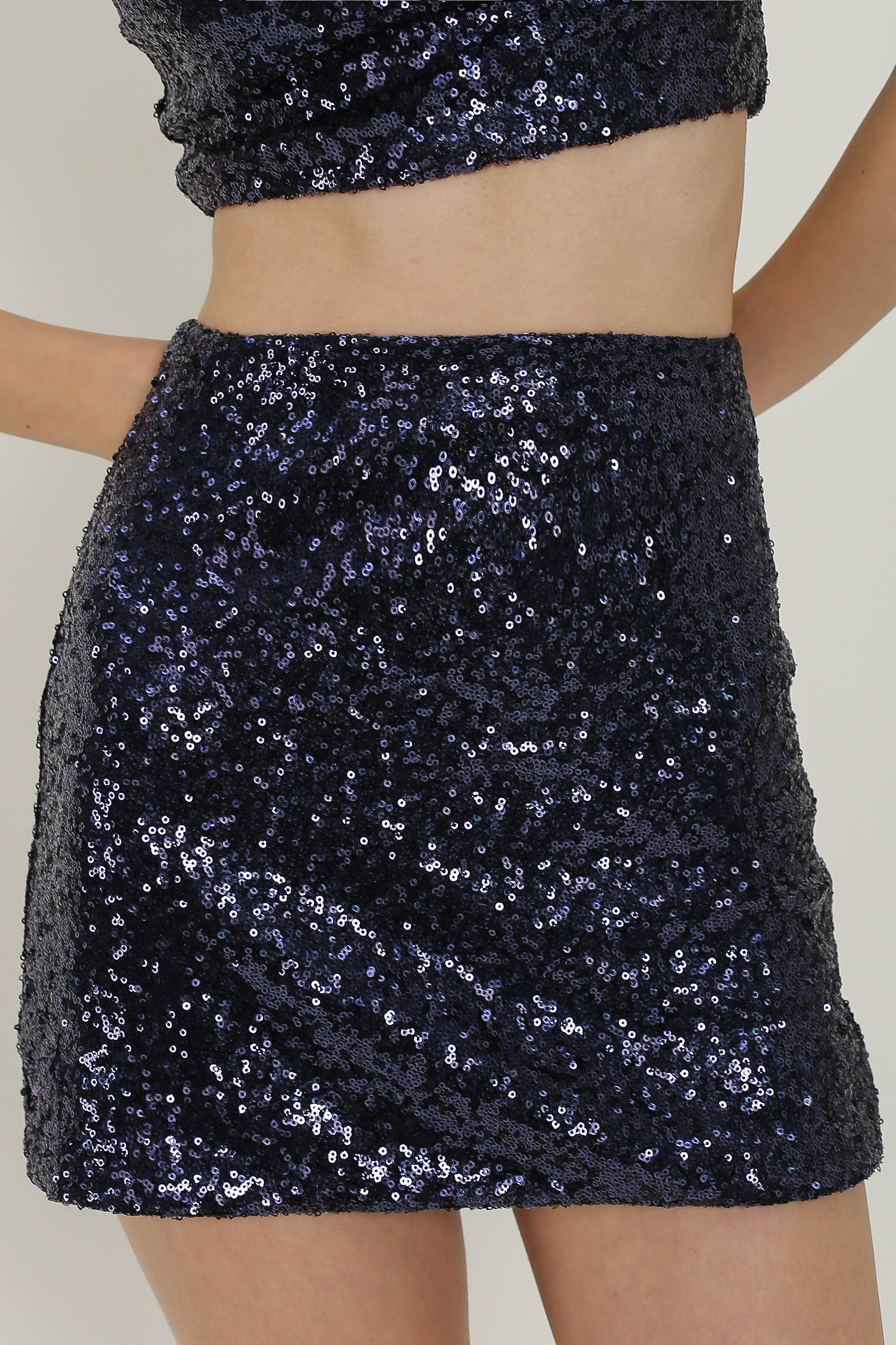 SPACE SEQUINNED SKIRT (MIDNIGHT BLUE)