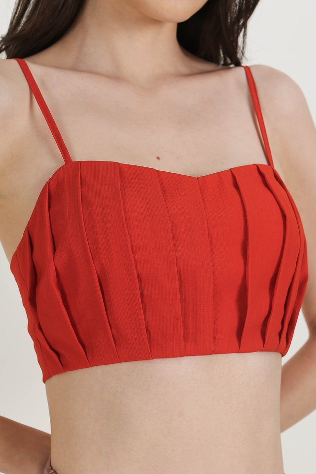 PEGGY PLEATED TOP (VERMILION)