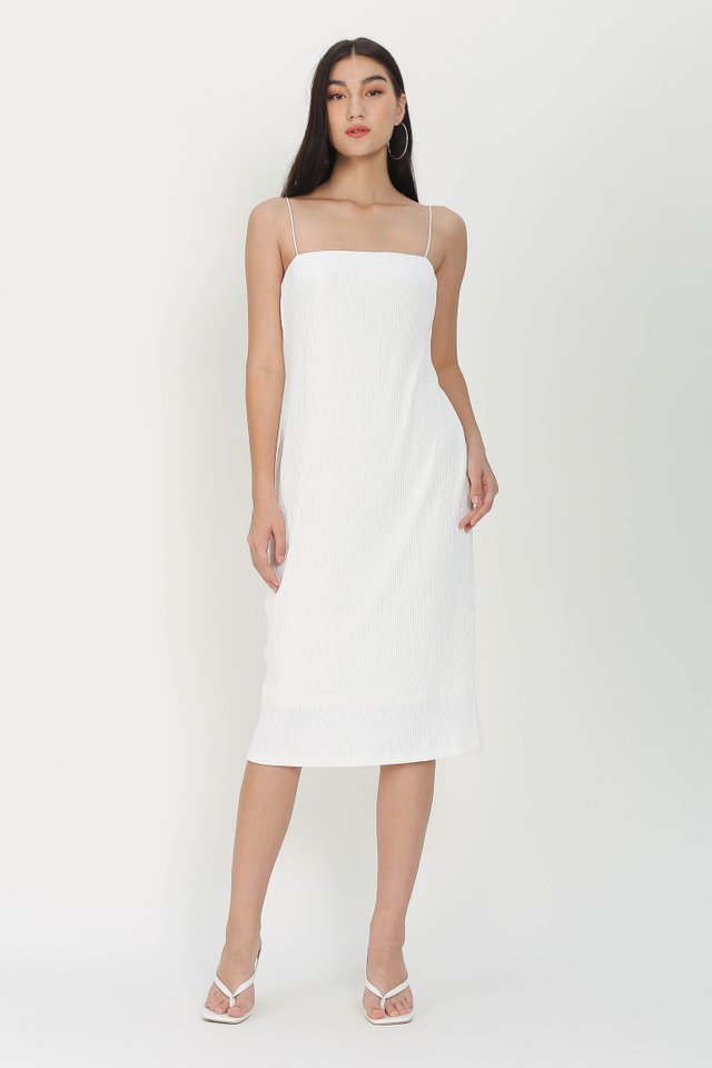 TYLA TEXTURED DRESS (WHITE)