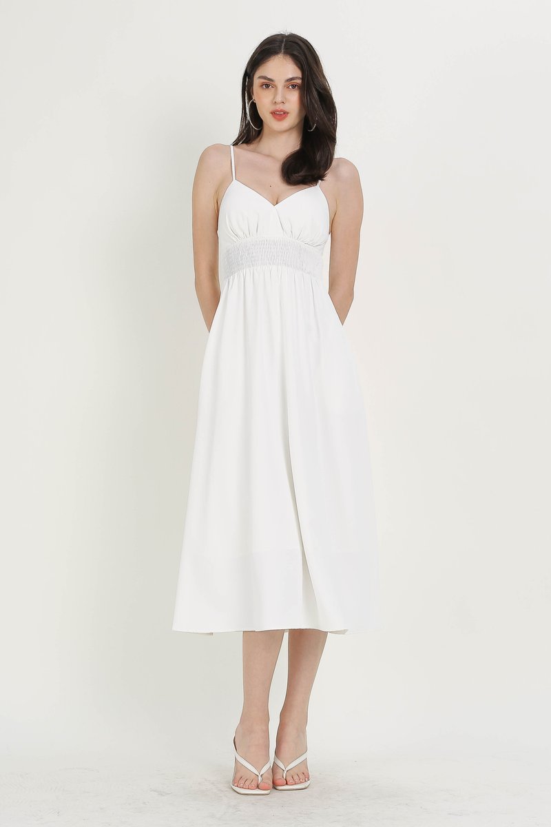 White cotton clearance spaghetti strap dress