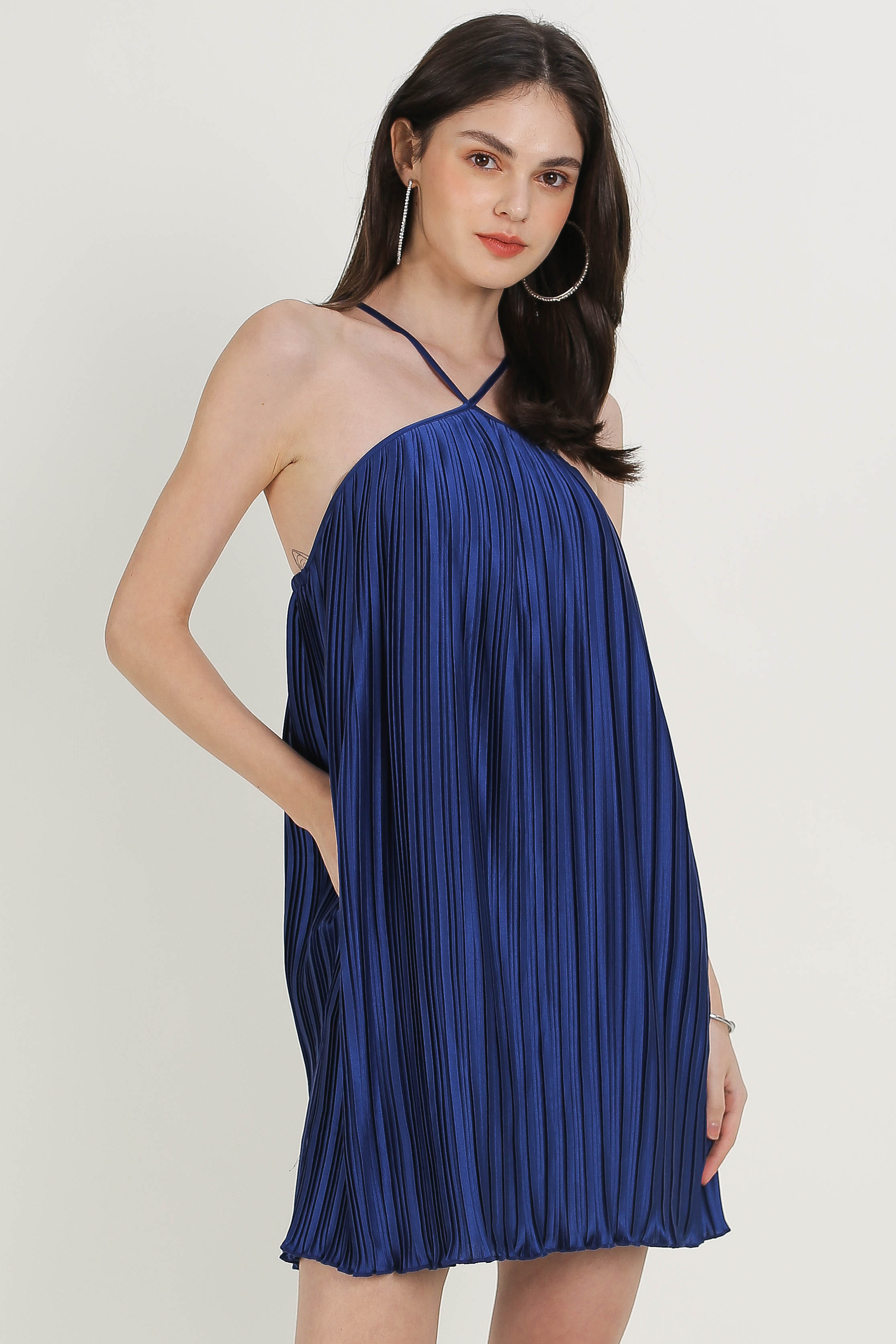 PET PLEATED SWING DRESS (ROYAL BLUE)