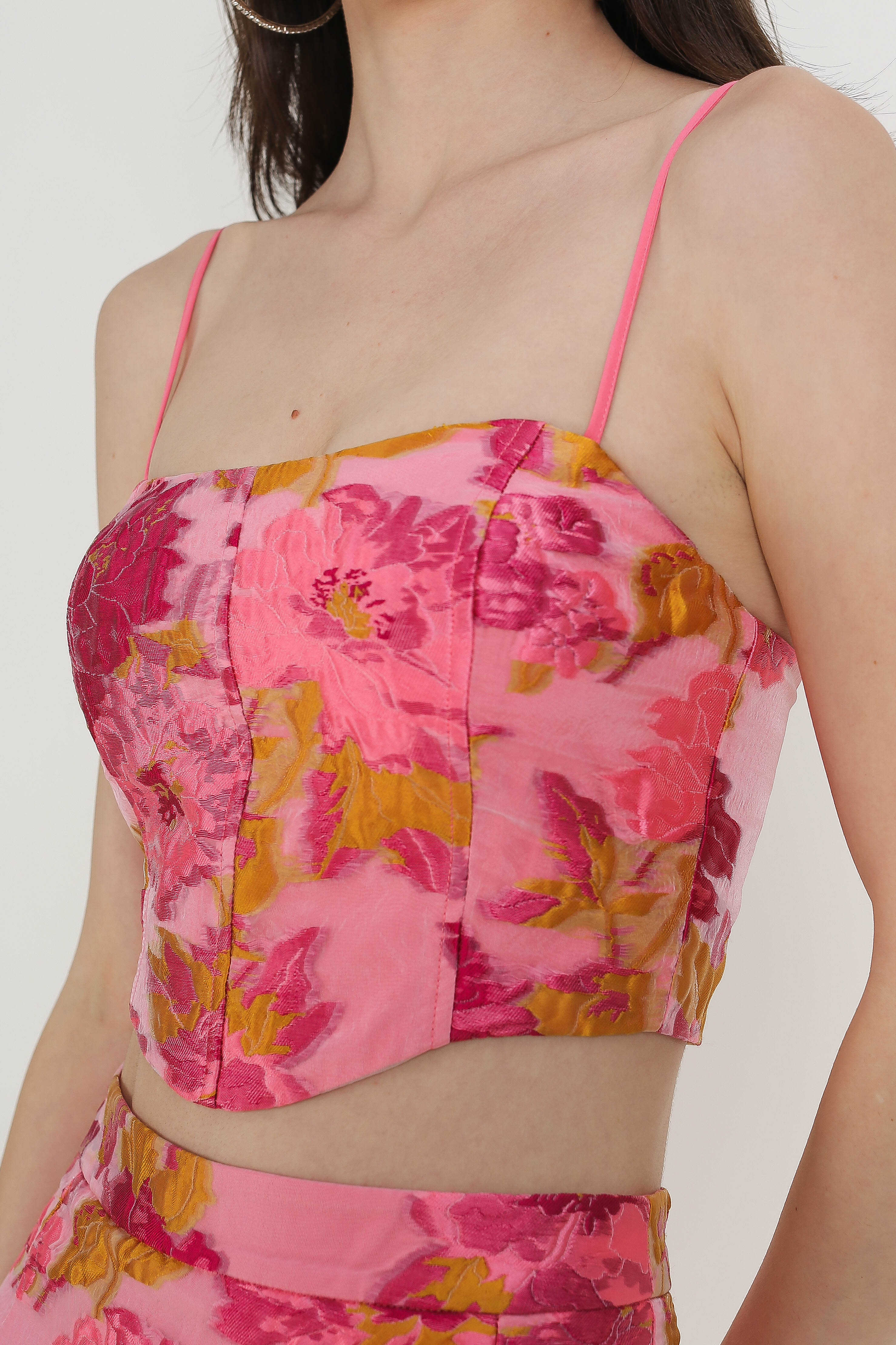 ONDREA ORGANZA TOP (PINK FLORAL)