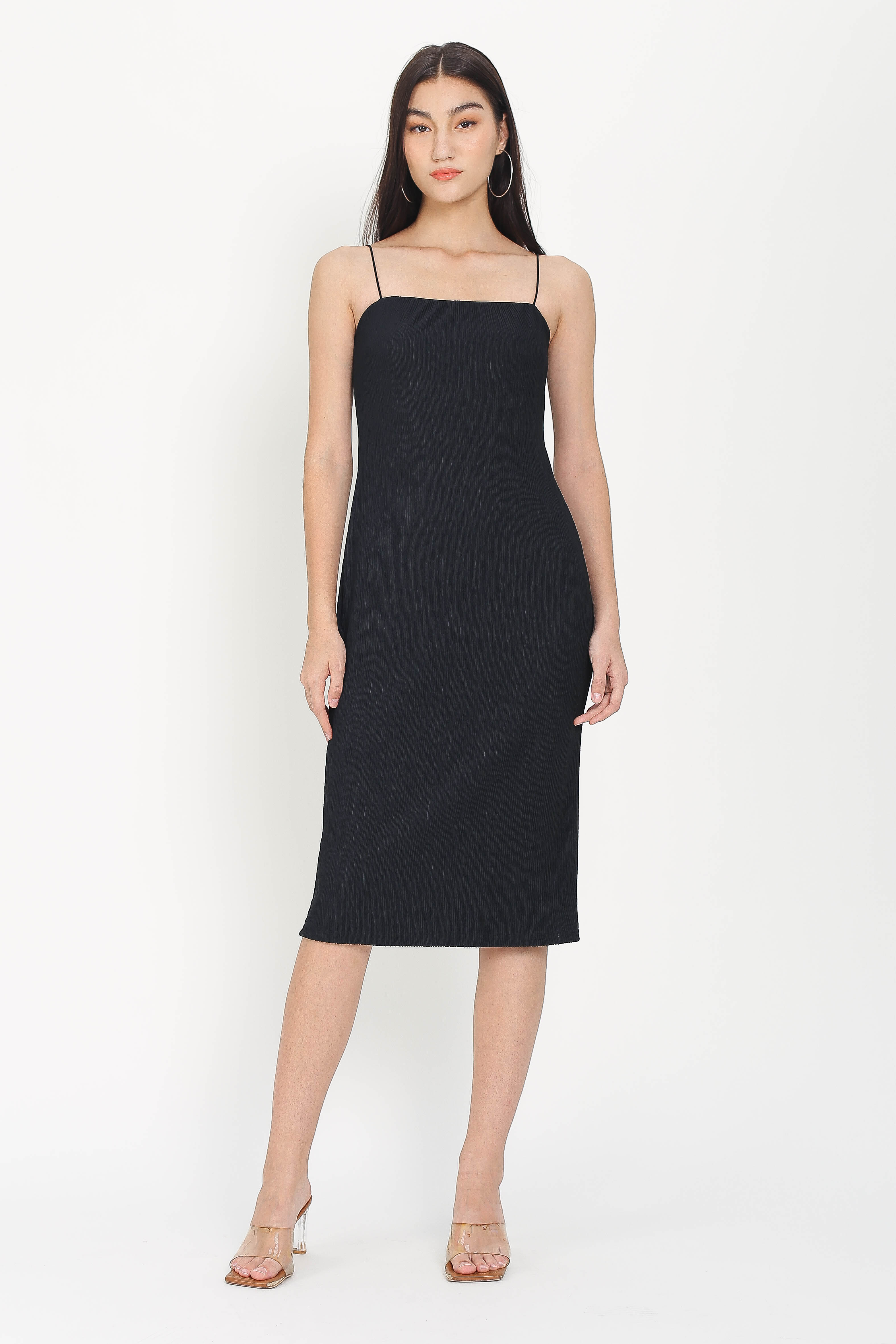 TYLA TEXTURED DRESS (BLACK)