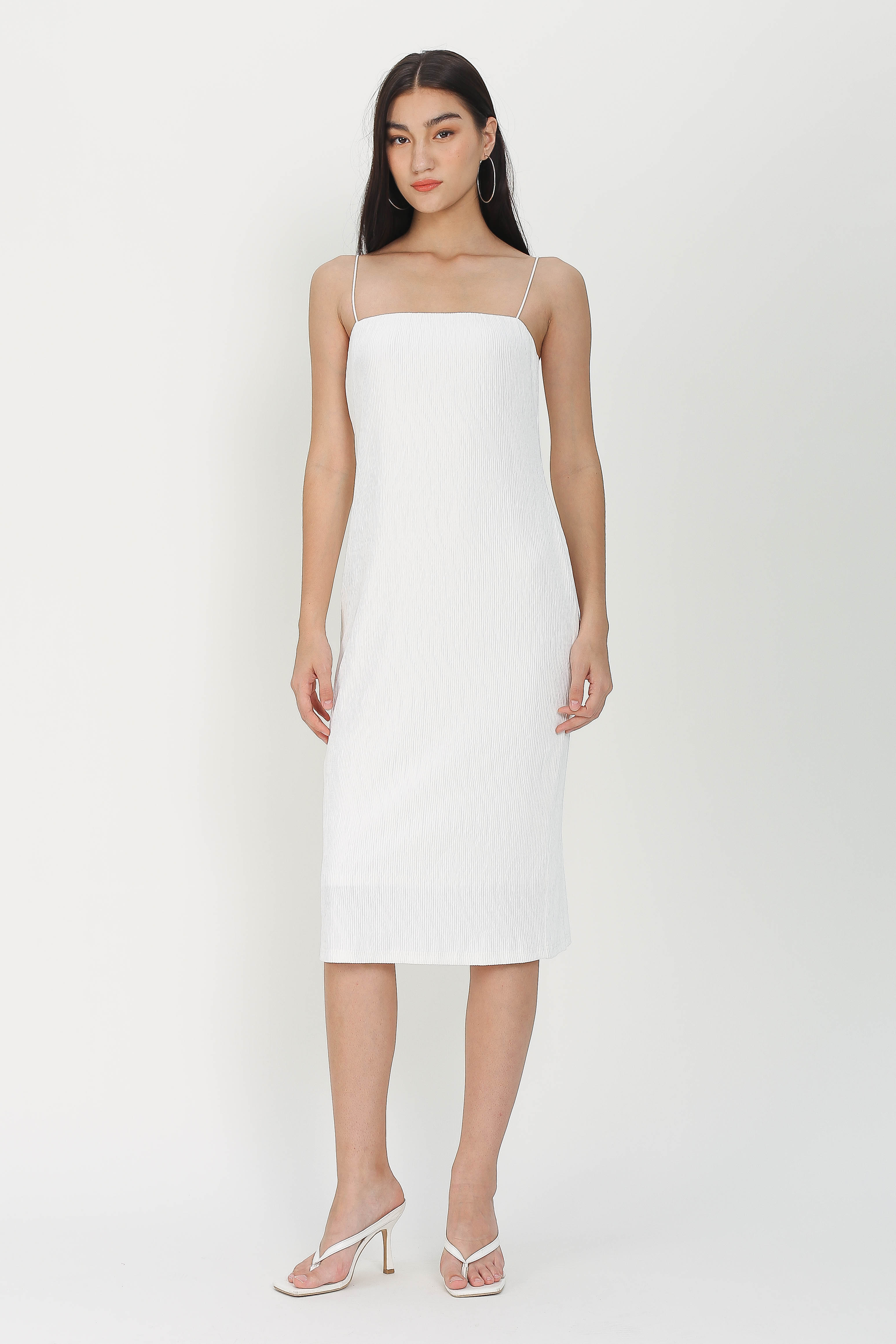 TYLA TEXTURED DRESS (WHITE)